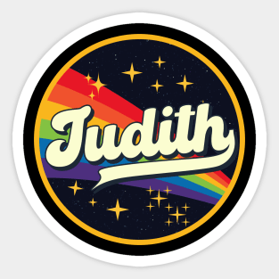 Judith // Rainbow In Space Vintage Style Sticker